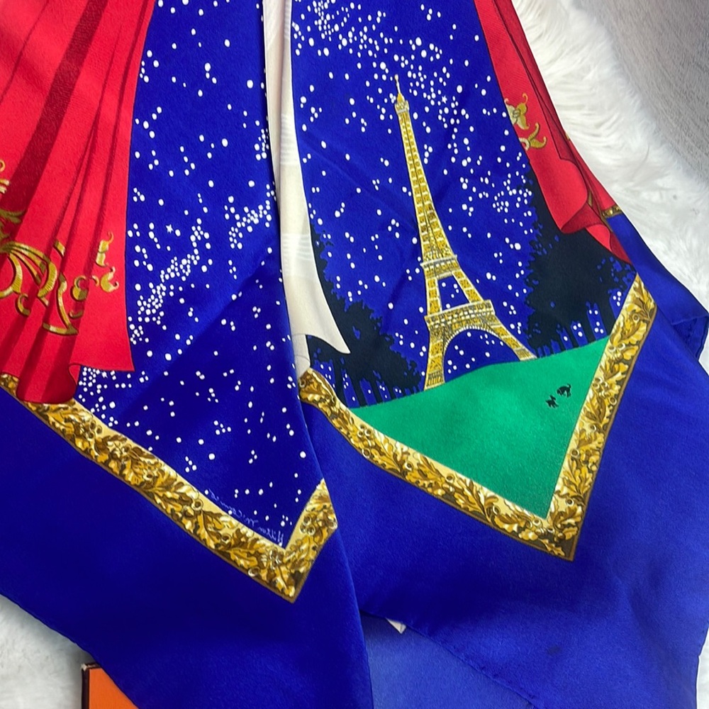 ‼️‼️‼️SOLD‼️‼️‼️Hermes scarf vintage souvenirs de Paris byHilton McConnico - Picture 3 of 16